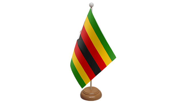 Zimbabwe Small Flag with Wooden Stand